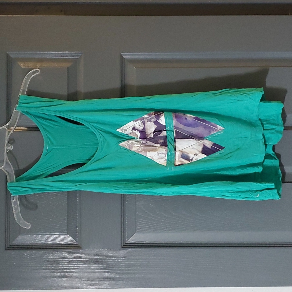 Teal Geometric Tank Top